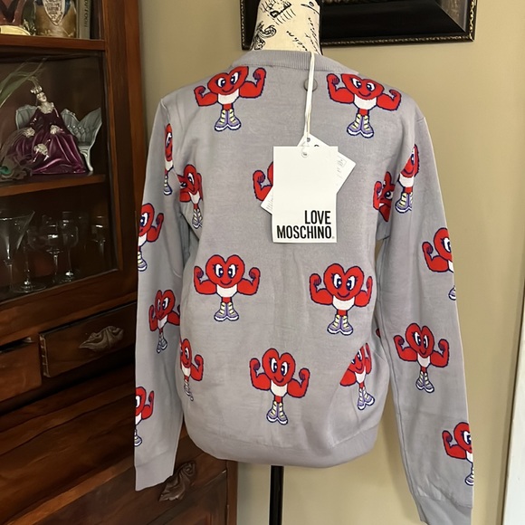 LOVE Moschino Wool Muscle/Heart Sweater - Picture 12 of 14